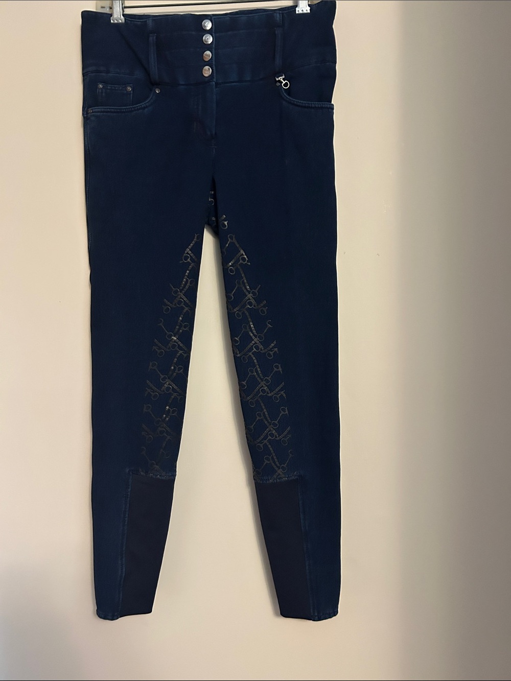 Horze navy equestrian riding jeans inner calf/seat insert size 26 good condition